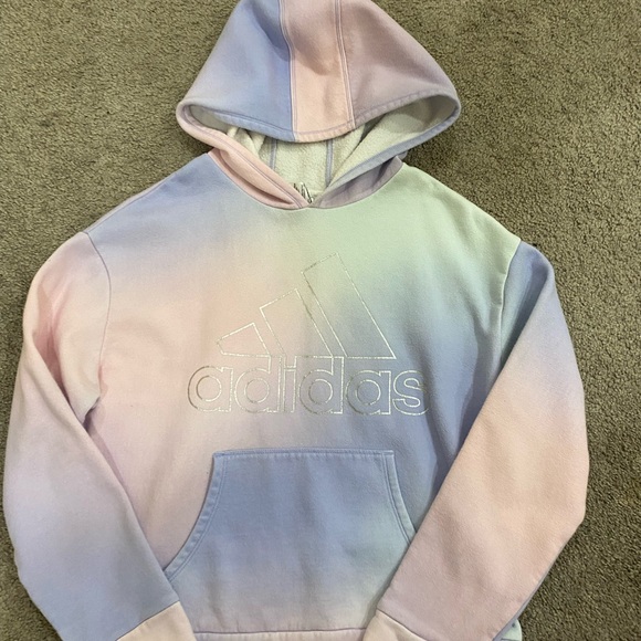 Girls Adidas Rainbow Colorful Hoodie size XL 16 - Picture 6 of 14